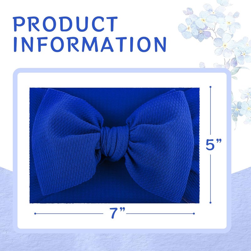 ONENINEDREAM Super Durable Soft Knot Headbands with Hair Bows Infant Toddlers Kids Hair Accessories Blue Green Headband for Newborn Baby Girls - Image 4